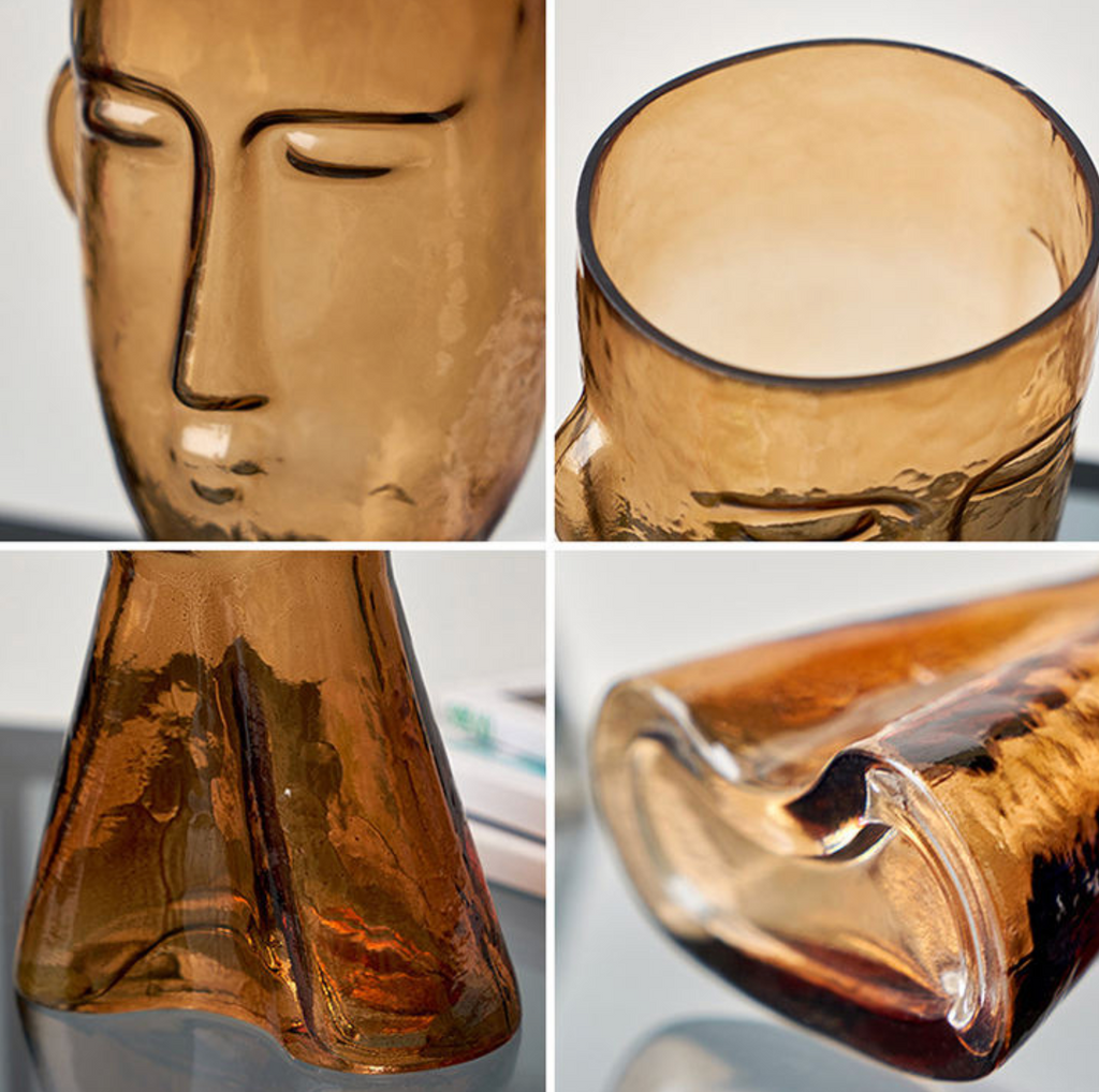 Modern Abstract Face Glass Vase